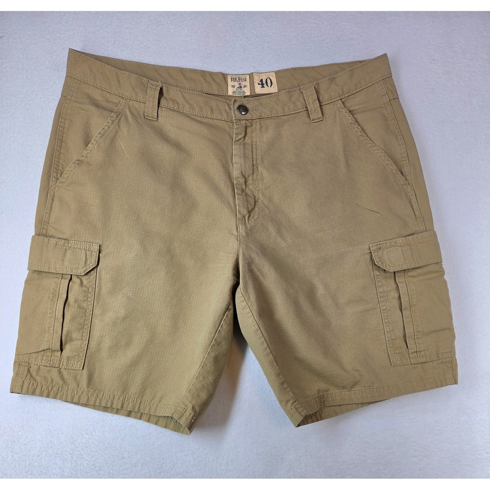 RedHead Mens Tan Khaki Ripstop Cargo Shorts Size 40 Cotton Outdoor Casual